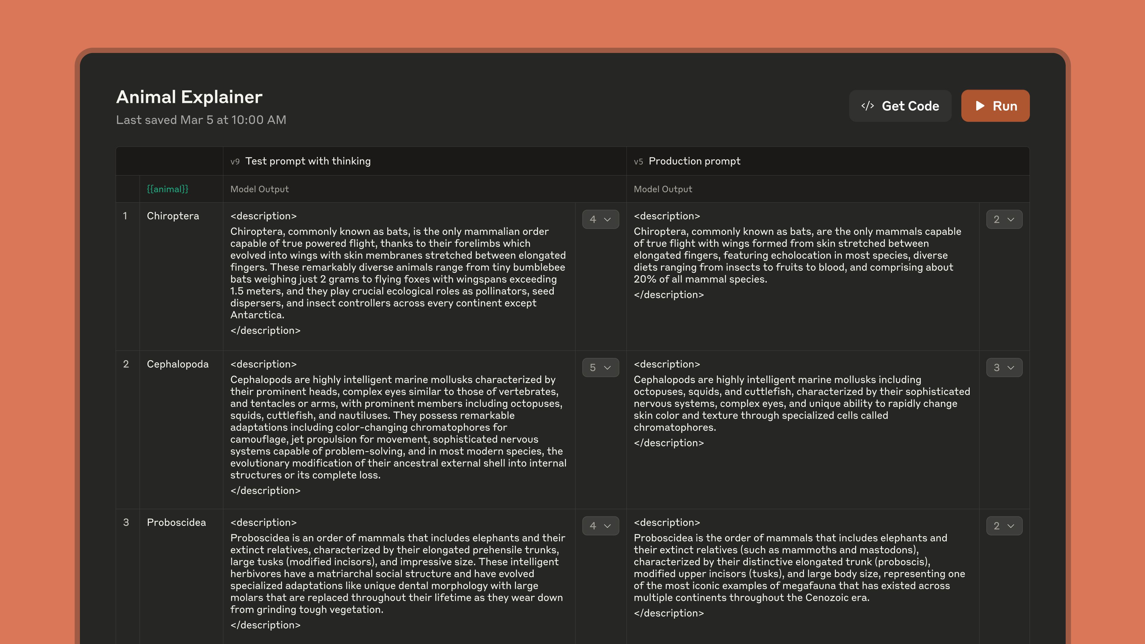 Console evaluation interface