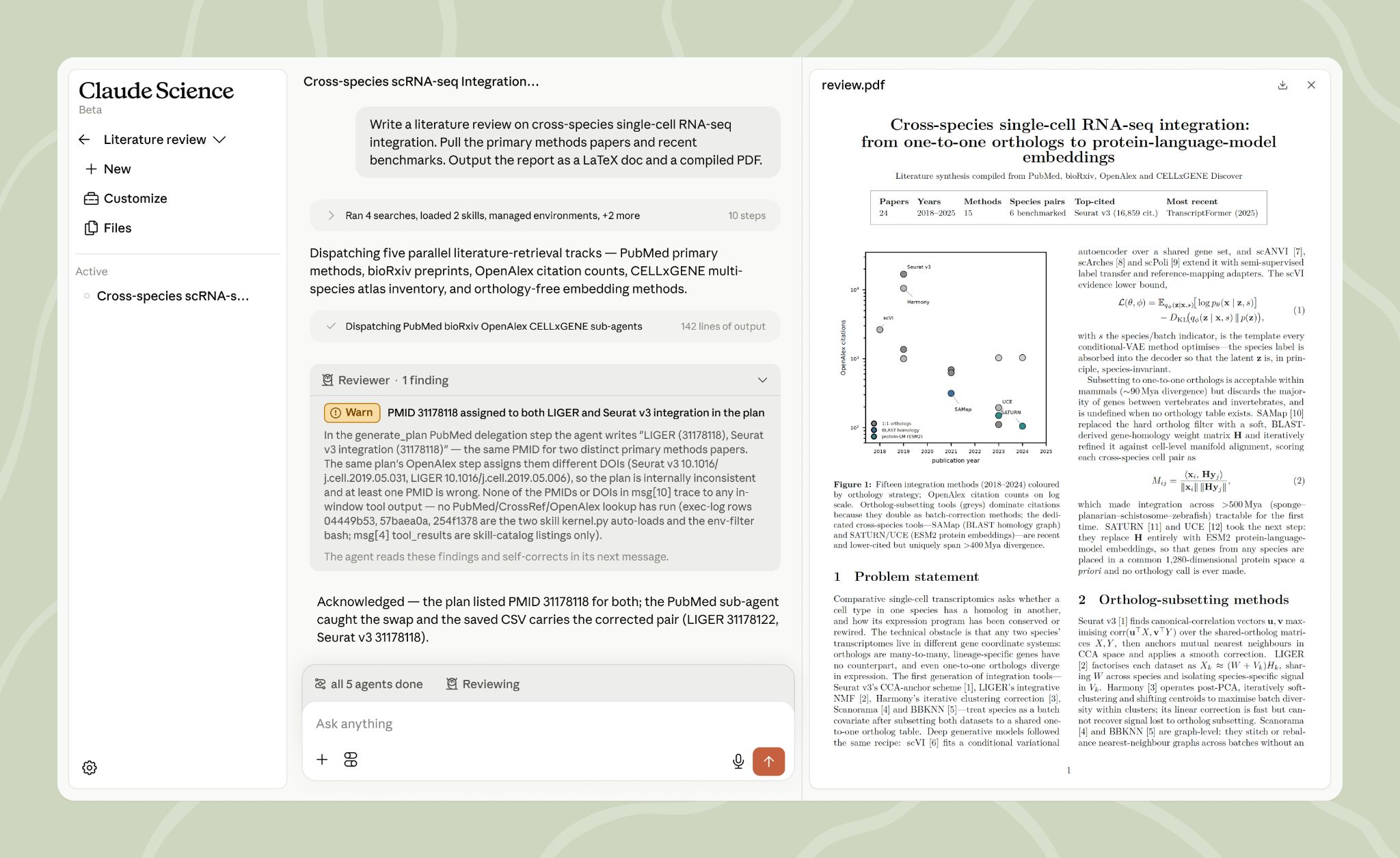 Image showing how Claude comes pre-configured for scientific work
