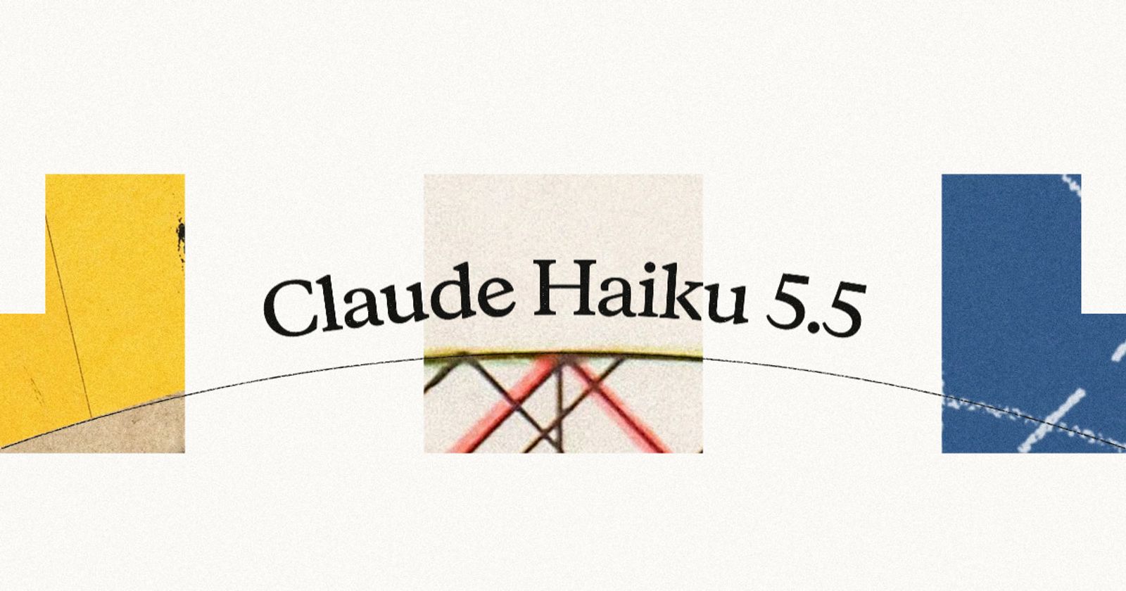 Claude Haiku 5.5 title card from Anthropic's announcement, with yellow, cream and blue geometric blocks