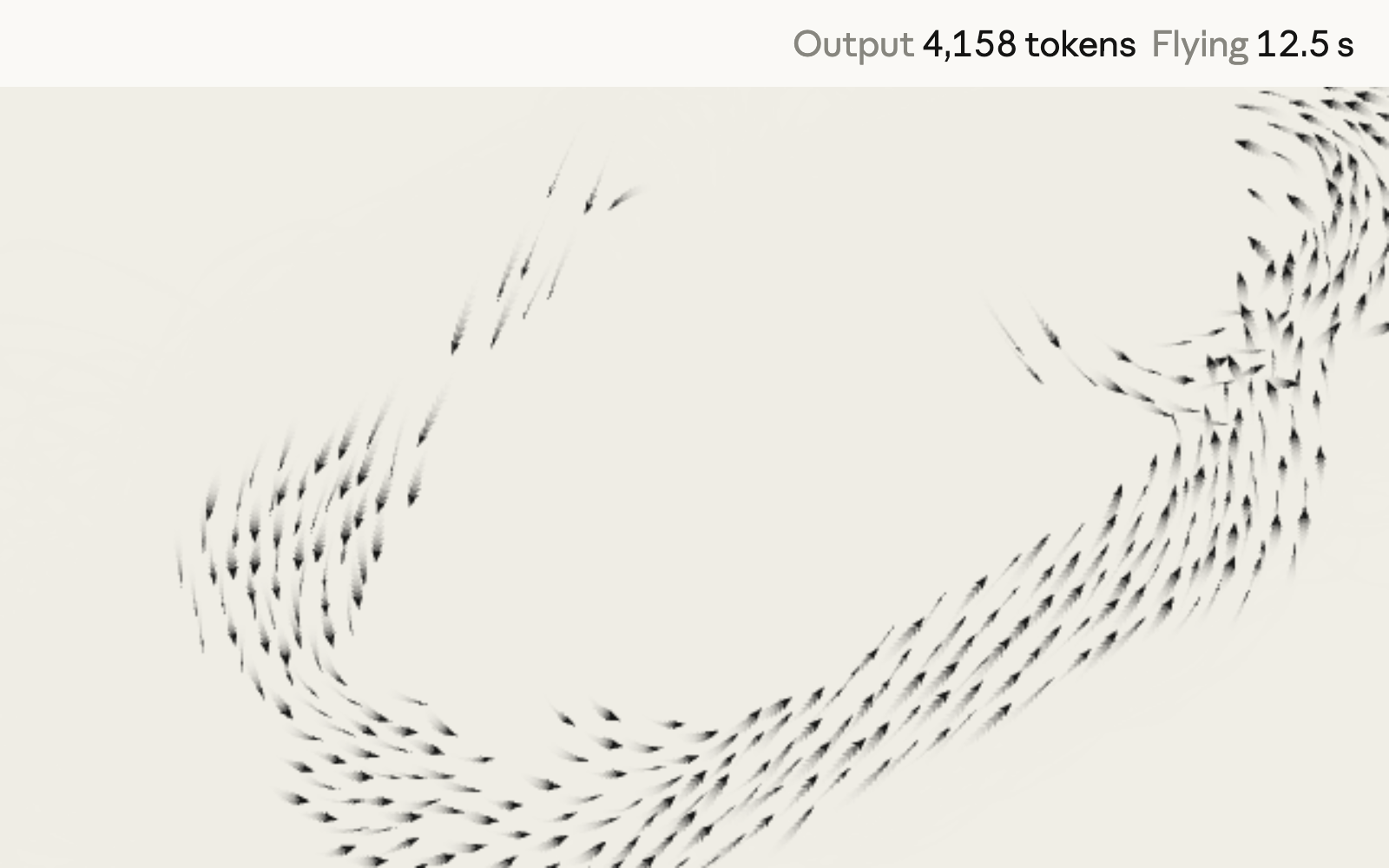 The latest model writing a starling murmuration program, then running it.